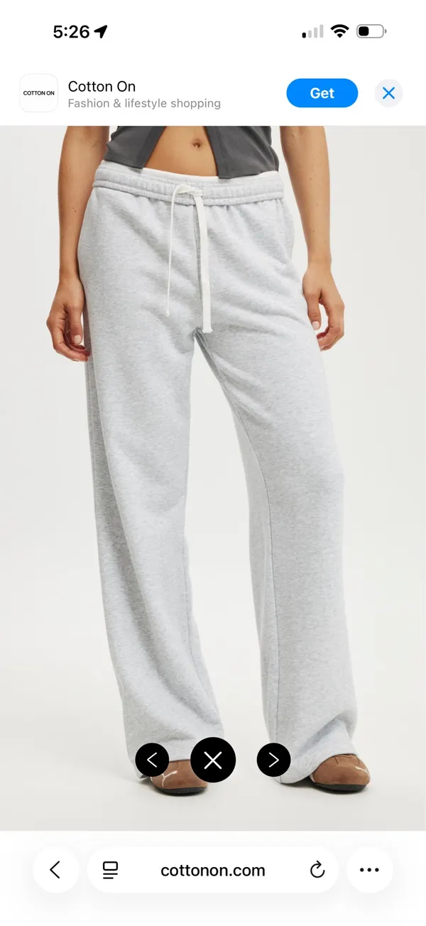 Cotton On Wide Leg Grey Sweatpants - Image 2