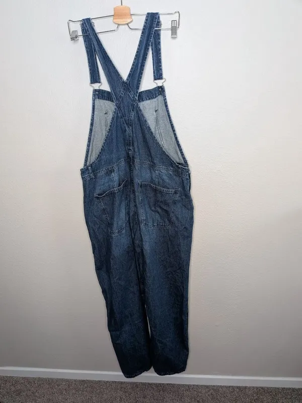 We The Free by Free People Womens Ziggy Relaxed Denim Overalls Size Large - Image 8