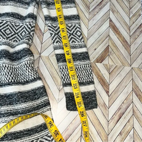 Hollister Long Sleeve Sweater Dress S Black White Fair Isle Boho Cabincore Fall - Image 9