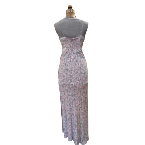 Free People Intimately All I Ever Wanted Maxi Floral Pink Blue Slit Dress Slip - Image 7