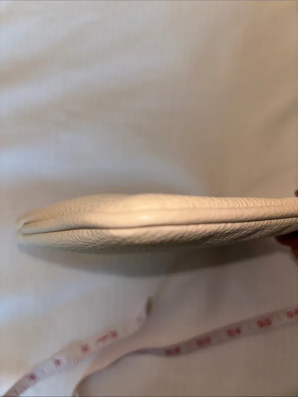 Harrods Pebbled Leather Zip Pouch in Cream - Image 7