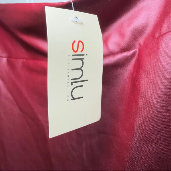 Simlu 2XL Burgundy Faux Leather‎ Pencil Skirt Mob Wife Office Siren Biker Core - Image 7