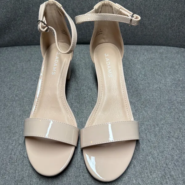 Block Heel Ankle Strap Sandals Nude J. Adams 8‎ - Image 2