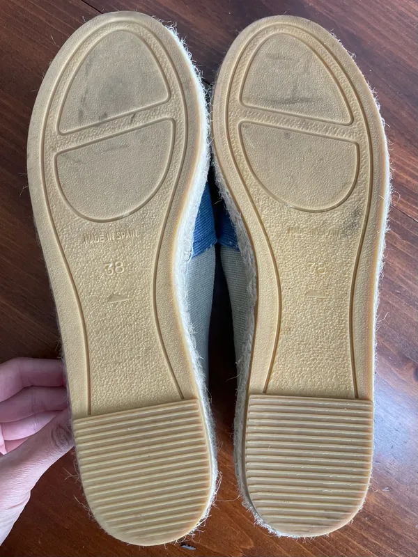 Casual Two-Tone Blue and Beige Espadrille Flats - Image 3