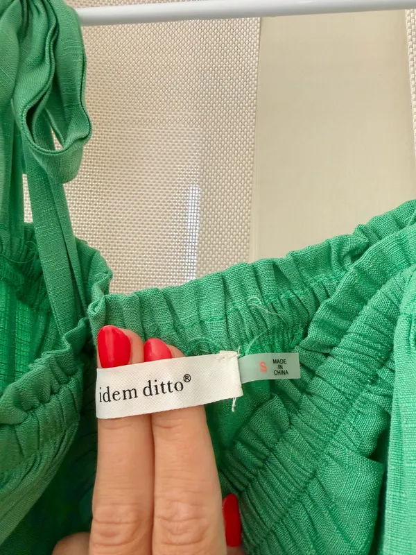 These Three Boutique Idem Ditto Green Tie Straps Tiered Ruffle Dress - Image 3