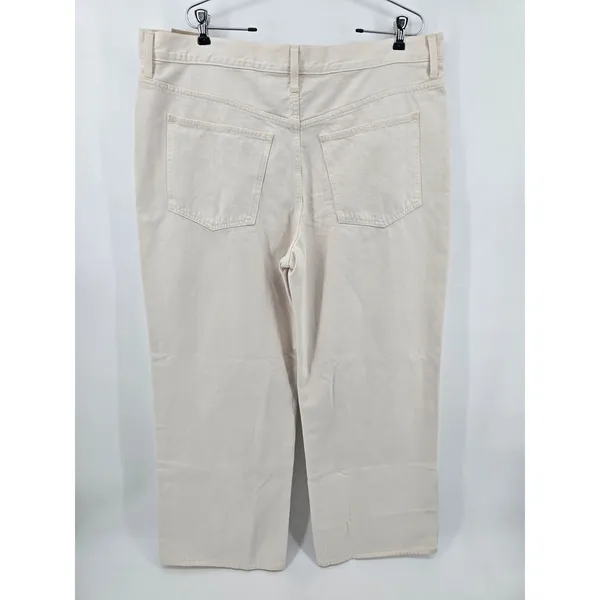 Madewell Low-Slung Baggy Jeans Womens 33 Bone White NS358 100%‎ Cotton NWT - Image 3