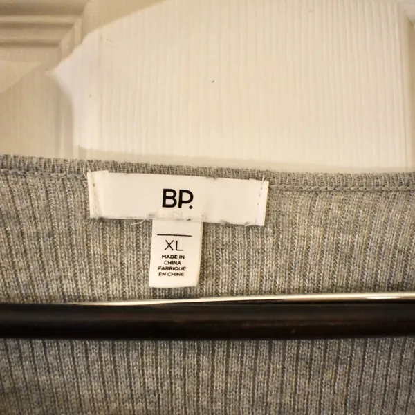 BP. grey v-neck ribbed sweater - Image 2