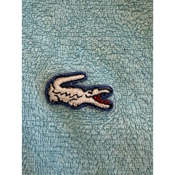 Vintage Lacoste Women's Terry Cloth Polo Shirt Blue Small Y2K Textured - Image 15