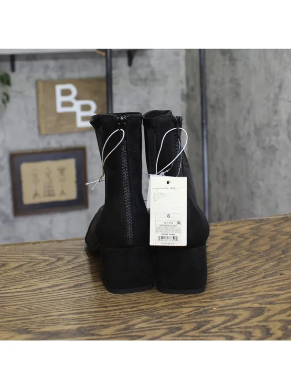 A New Day Womens Celaena Boots Mesh Block Heel 94568458 Black 8M - Image 4