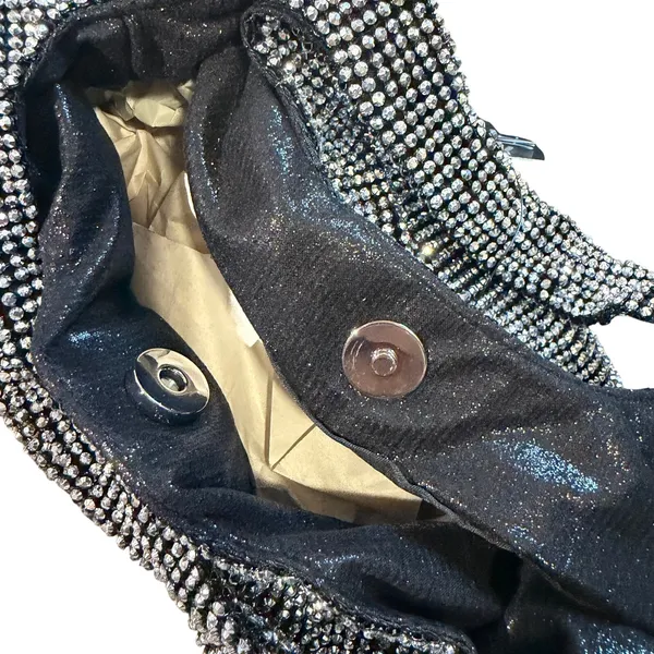 I.N.C. International Concepts Rhinestone Pewter Hobo Mini Purse - Image 4