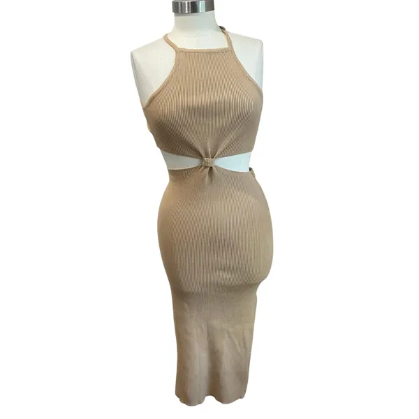 Petal & Pup Yareli Midi Sweater‎ Knit Dress In Beige Sz Large/XL - Image 2