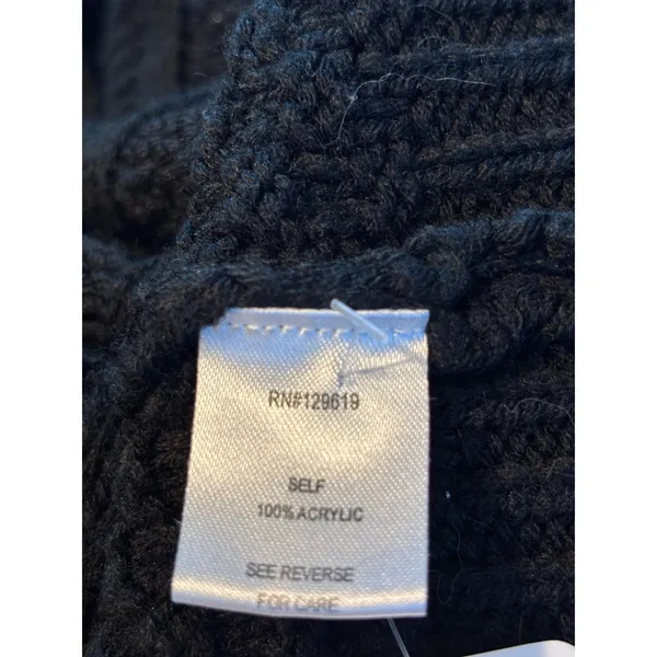 Windsor Black Cable Knit Turtleneck‎ Sweater Cropped Scallop Hem RN129619 Womens - Image 12