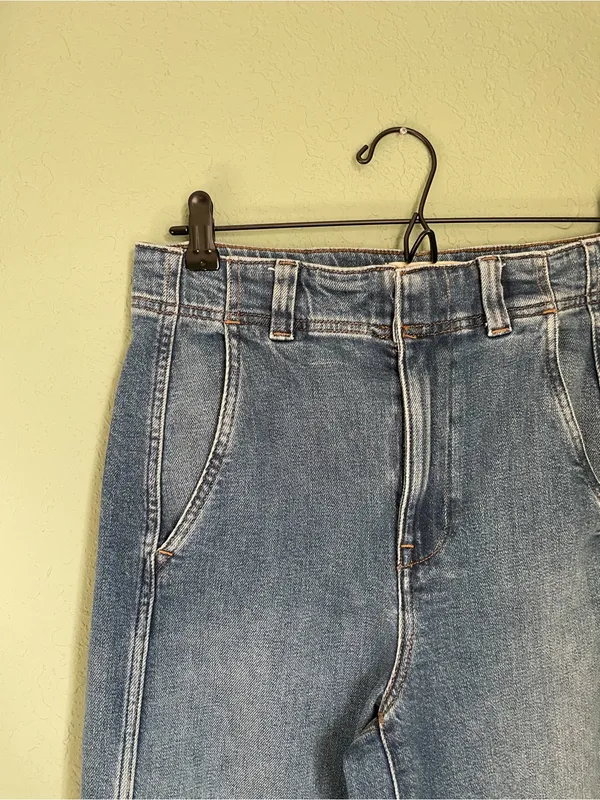 Madewell Tapered Denim Trousers Size 27 Calvert Wash Comfort Stretch High Rise - Image 9