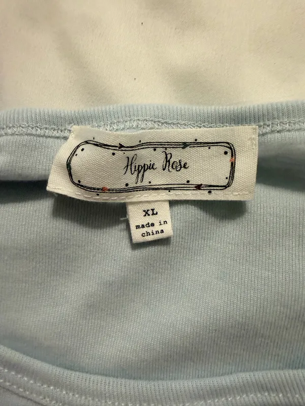 Hippie Rose Toplight blue with lace on bottom size xl - Image 3