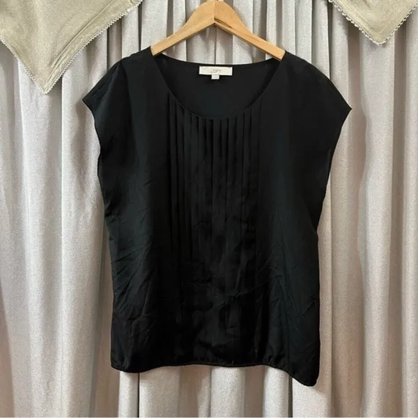 Anne Taylor Loft‎ Black Sleeveless Blouse Sz Large - Image 4