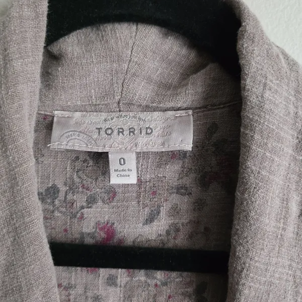Torrid Light Weight Drape Front Anorak Jacket Womens Soft Beige Size 0 Large - Image 4
