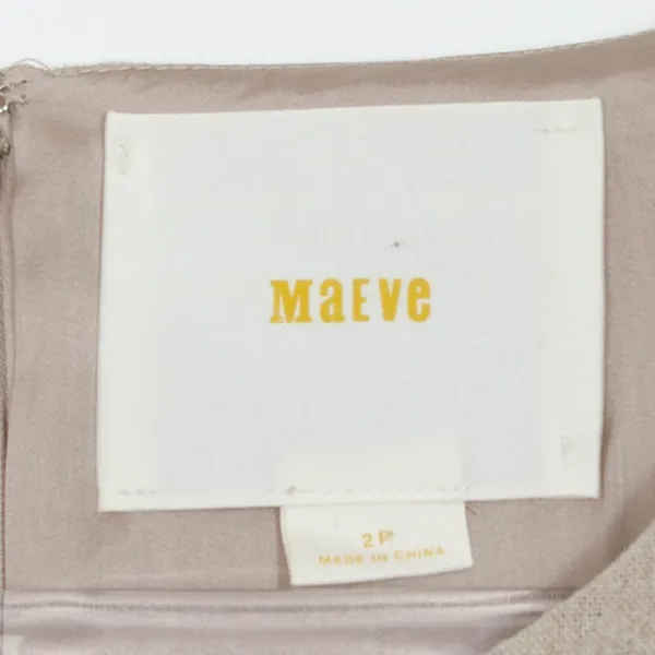 Anthropologie Maeve Linen Flaxen Rope Sleeveless Shimmer Dress‎ Womens Size 2P - Image 4