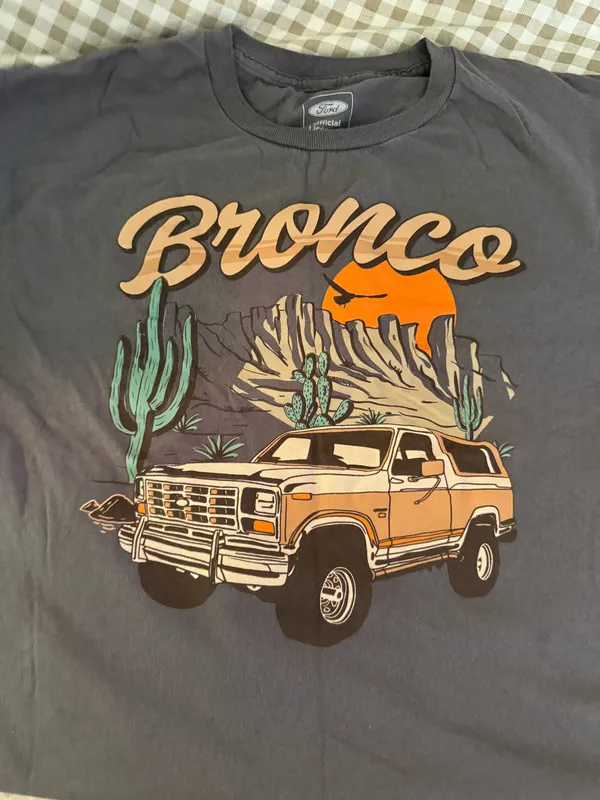 Ford Bronco Graphic Tee Gray Size L - Image 2