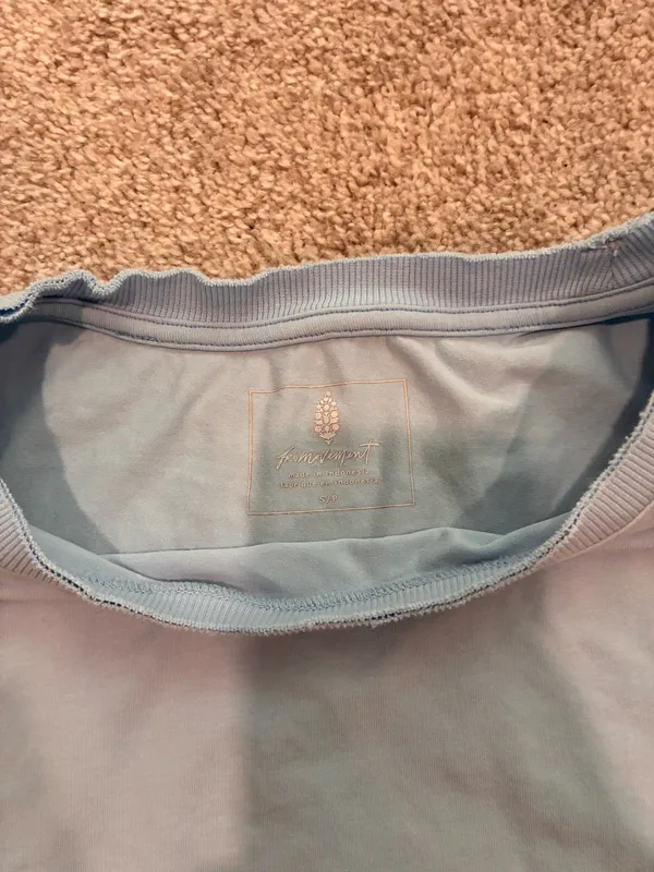 free people light blue short sleeve crop top - Image 7