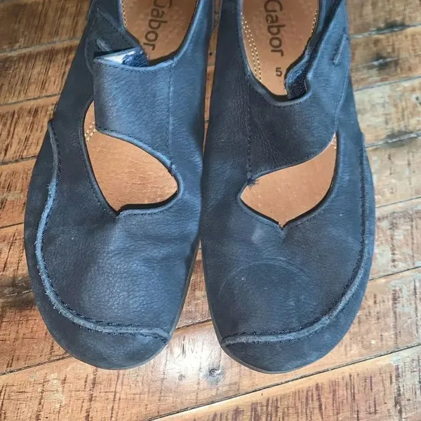 Gabor Hovercraft leather lagenlook stitched size 5 Mary Jane shoes - Image 2