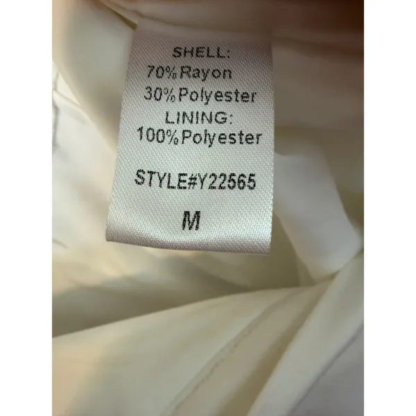 DO+BE White Wide Leg Pleated‎ High Rise Trousers Pants Womens Medium - Image 3