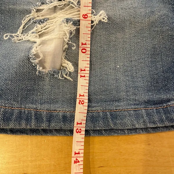 Zara Woman Distressed Denim Mini‎ Skirt Blue Button Fly Casual Festivals Size 38 - Image 7