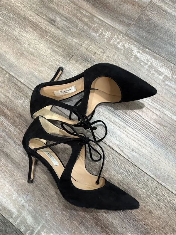 LK Bennett Black Suede Loren Pumps Princess Kate - Image 3