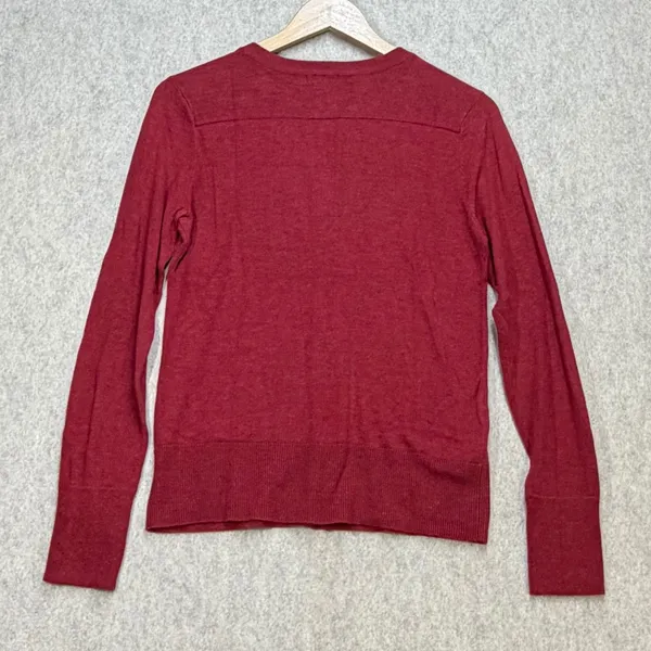 Eddie Bauer Women Small‎ Red Classic Preppy Ivy League Academia Button Cardigan - Image 2