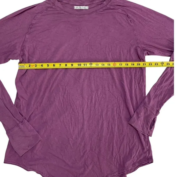 We The Free Long Sleeve Tee Womens Medium Purple Slub Knit Boho Gorpcore - Image 6