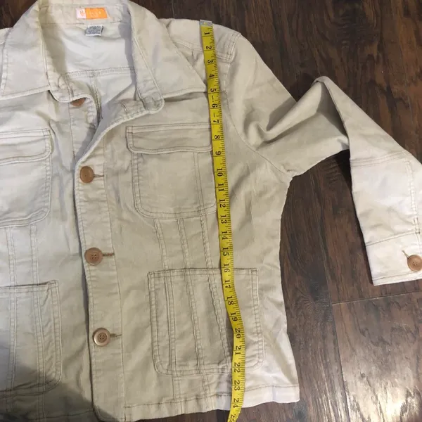 90s Vintage Beige Corduroy Barn Chore Coat Equestrian Jacket Retro 4 Cargo Pockets Sz 3X - Image 5