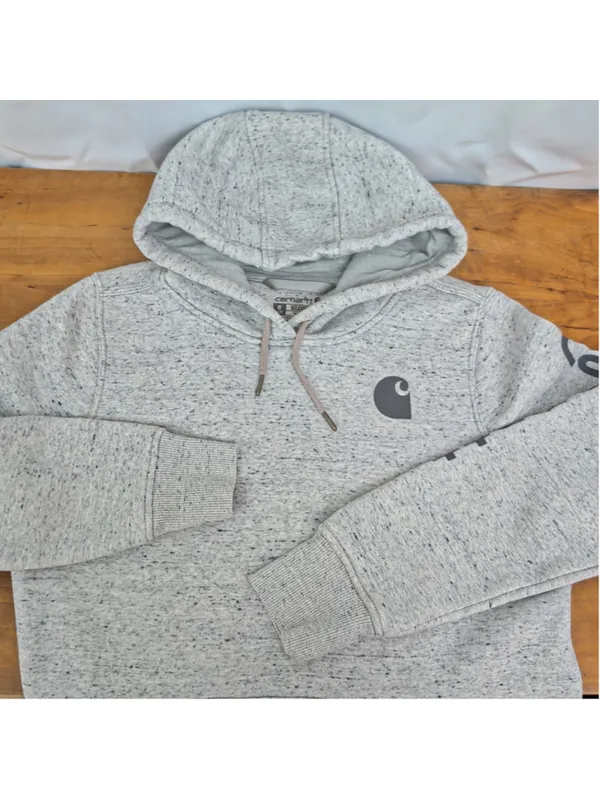 Ladies' Carhartt Heather Gray Relaxed Fit Sweatshirt Medium - Image 4