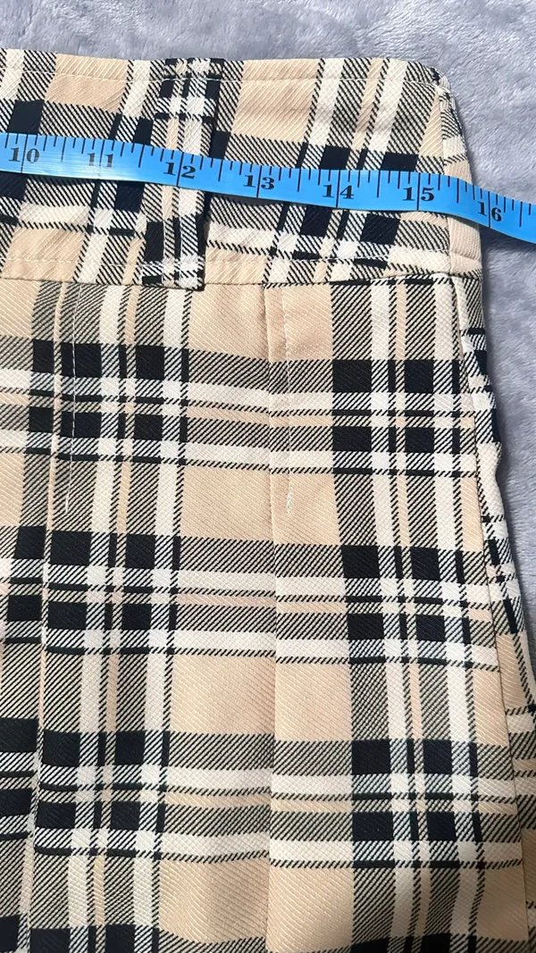 SheIn Plaid Pleated High Rise Mini Skirt - Image 7