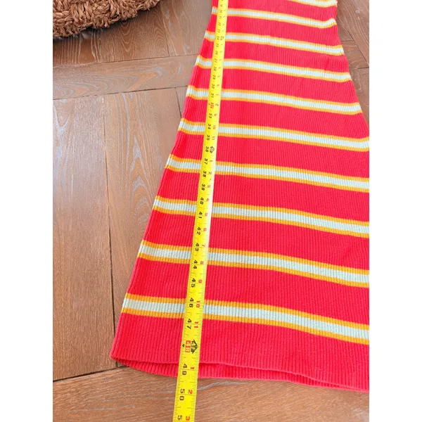 MOTHER The Chins Up Sleeveless Dress Women Red Mint Stripe XS - Image 6