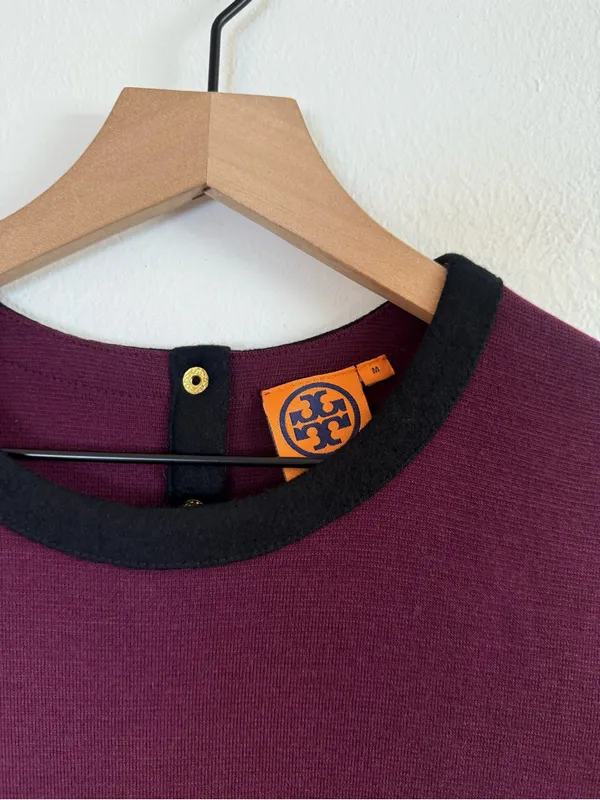 Tory Burch Anthea Burgundy Wool Blend Dress - Image 4