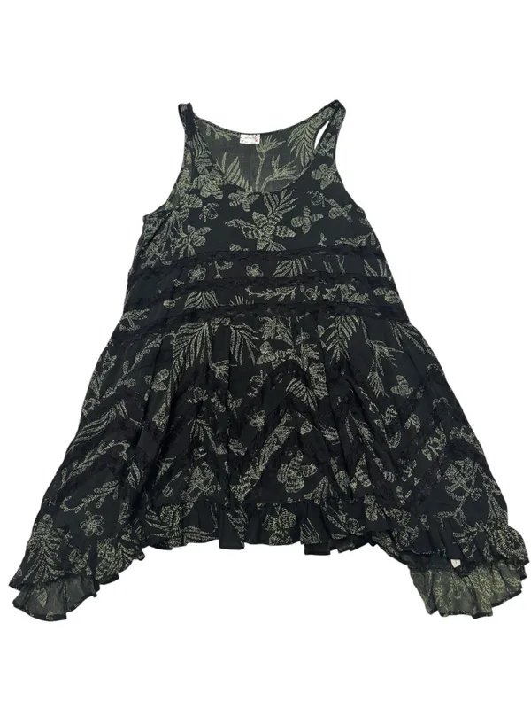 Free People Black Floral Tank Swing Mini Dress - Image 8