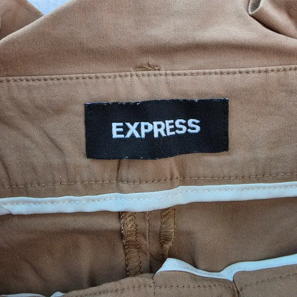 Express Womens Tan Khaki High Waisted Wide Leg Paperbag Trousers‎ 8R - Image 4