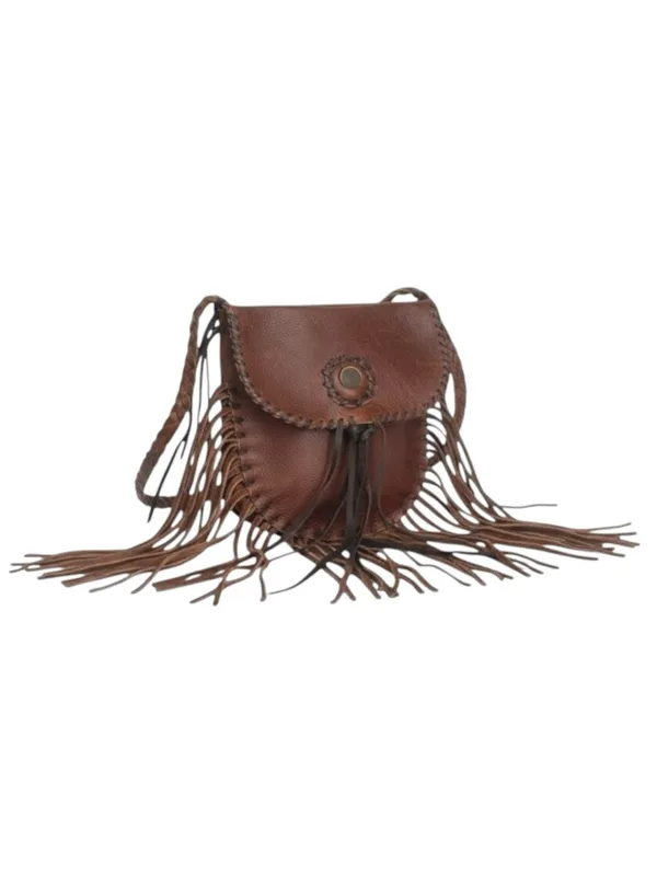 Vintage: OOAK Handmade ☀︎︎ Fringe Whipstitiched Medicine Bag ☀︎︎ Brown Leather - Image 14