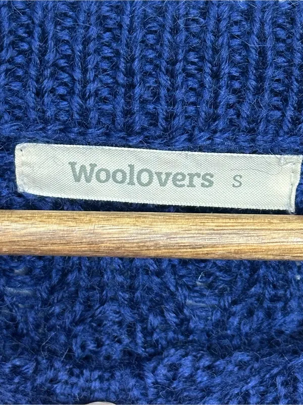 WoolOvers Women’s Small Navy Blue 100% Wool Cable Knit Sweater - Image 9