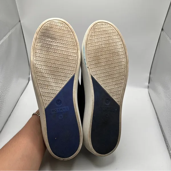 Rothy's The Sneaker Maritime Lattice Stitch Navy Slip On Shoes Women’s 9 EUC - Image 11