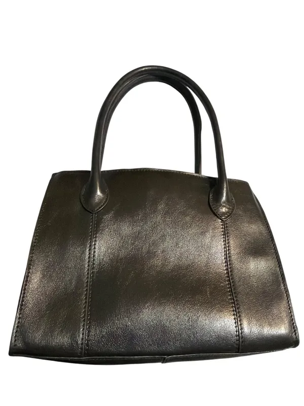 Vintage Wilsons Leather Black Shoulder Bag Magnetic Front Pocket Double Handles - Image 2