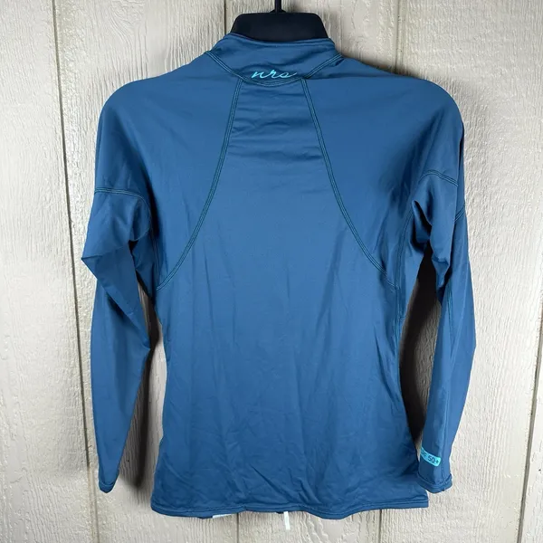 NRS Sun T-Shirt Womens Small Blue UV Protection Long Sleeve UPF 50 Mock Neck - Image 4
