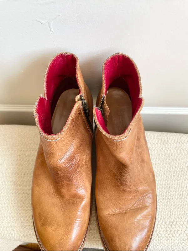 Bed Stu Lydyi Bootie Tan Size 9.5 Women Distressed Leather Lug Sole Ankle Boots - Image 4
