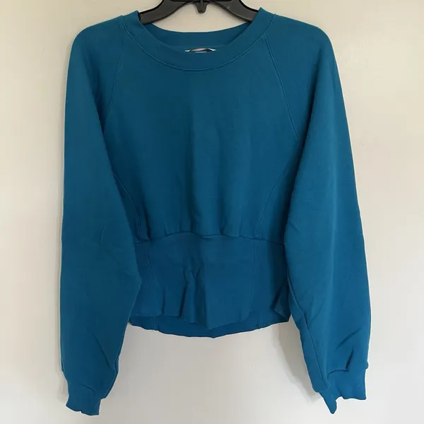 Women's Victoria's Secret Soft Fleece Round Neck‎ Sweatshirt Teal Size XL - Image 2