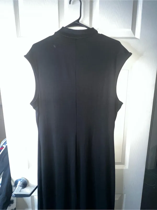 NWT Banana Republic Black Sleeveless Mock-Neck Midi Dress - Image 3