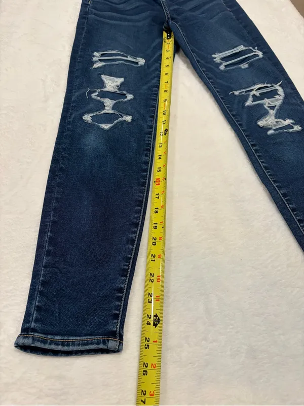 American Eagle Next Level Stretch High Waisted Distressed Jeans - 2 Short - Image 5