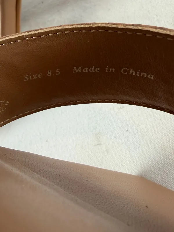 Dolce Vita Textured Double-Strap Block Heel Square Toe‎ Sandal Brown Size 8.5 - Image 9