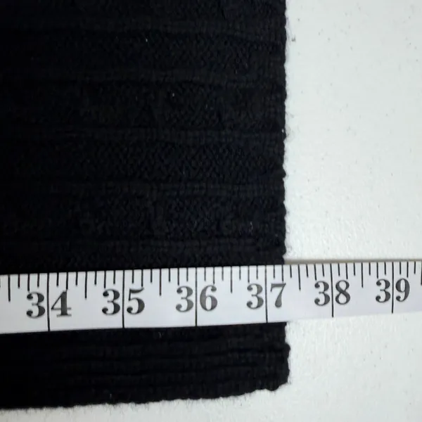 Lands End Scarf Black Cable Knit Keyhole Pull Through Neck Warmer Classic Preppy - Image 8