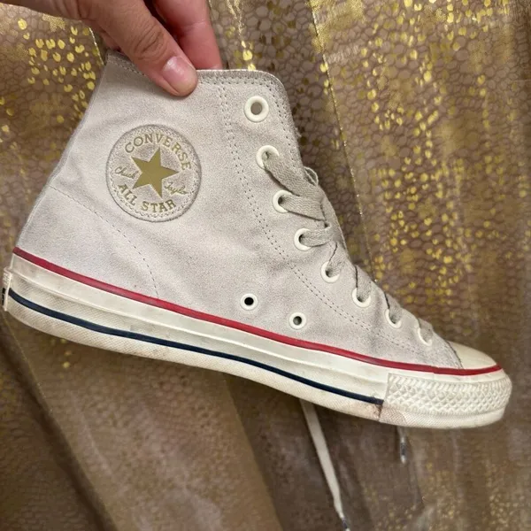 Converse Chuck Taylor All Star Pro Egret Suede High Top Sneakers USED 10 - Image 8