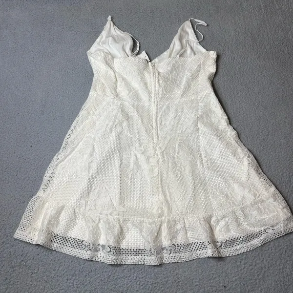 Speechless Dress Juniors XL Cream Lace Ruffled Spaghetti‎ Strap Mini NEW - Image 3