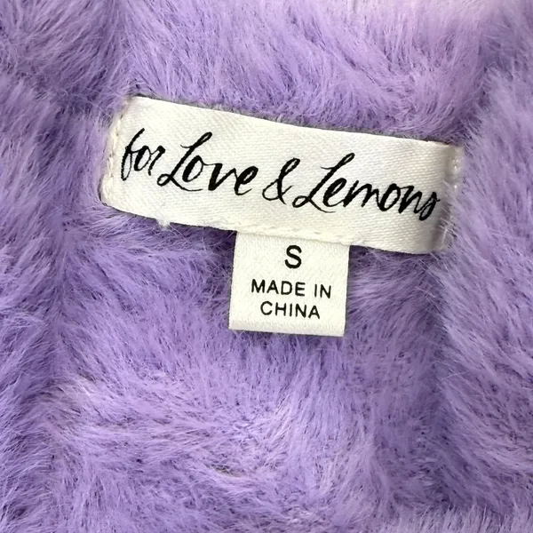For Love‎ & Lemons Purple Fuzzy Daisy One Shoulder Mini Dress Small KSP23D101 - Image 2